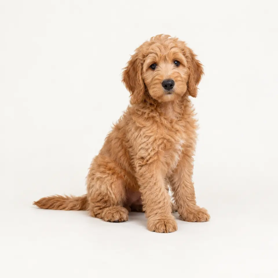 Pui Goldendoodle — imagine de prezentare.