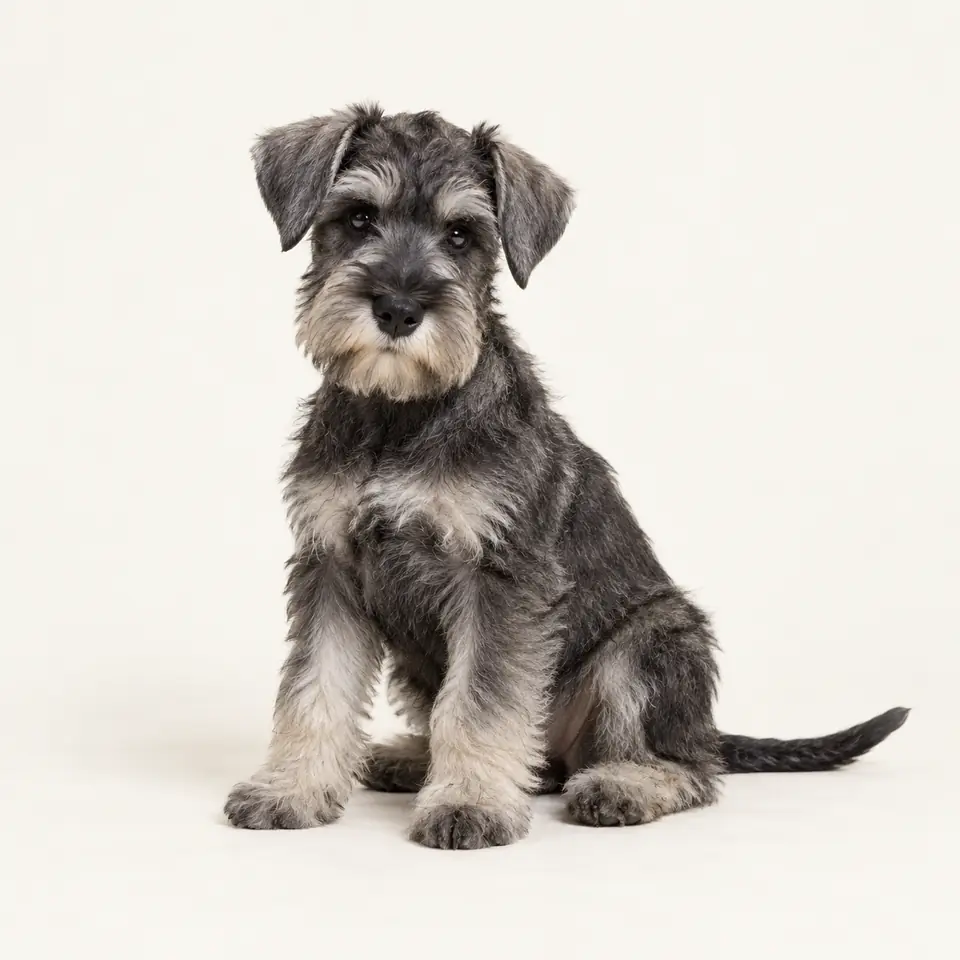 Pui Schnauzer Standard — imagine de prezentare.